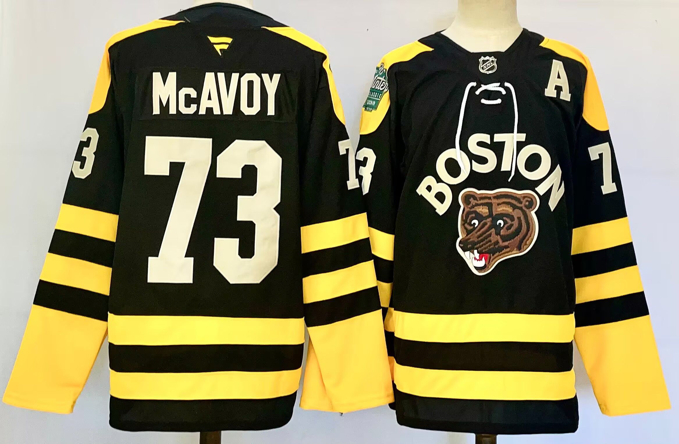 Men Boston Bruins #73 Mcavoy Black 2025 Home Premier Player NHL Jersey style 1